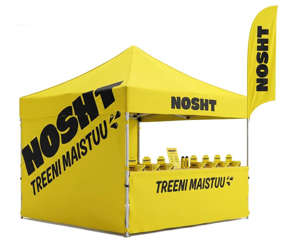 keltainen nosht pop up teltta