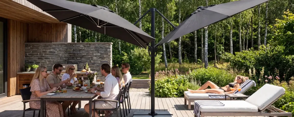 twin flexy terassivarjo