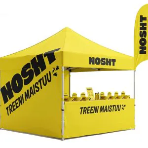 keltainen nosht pop up teltta