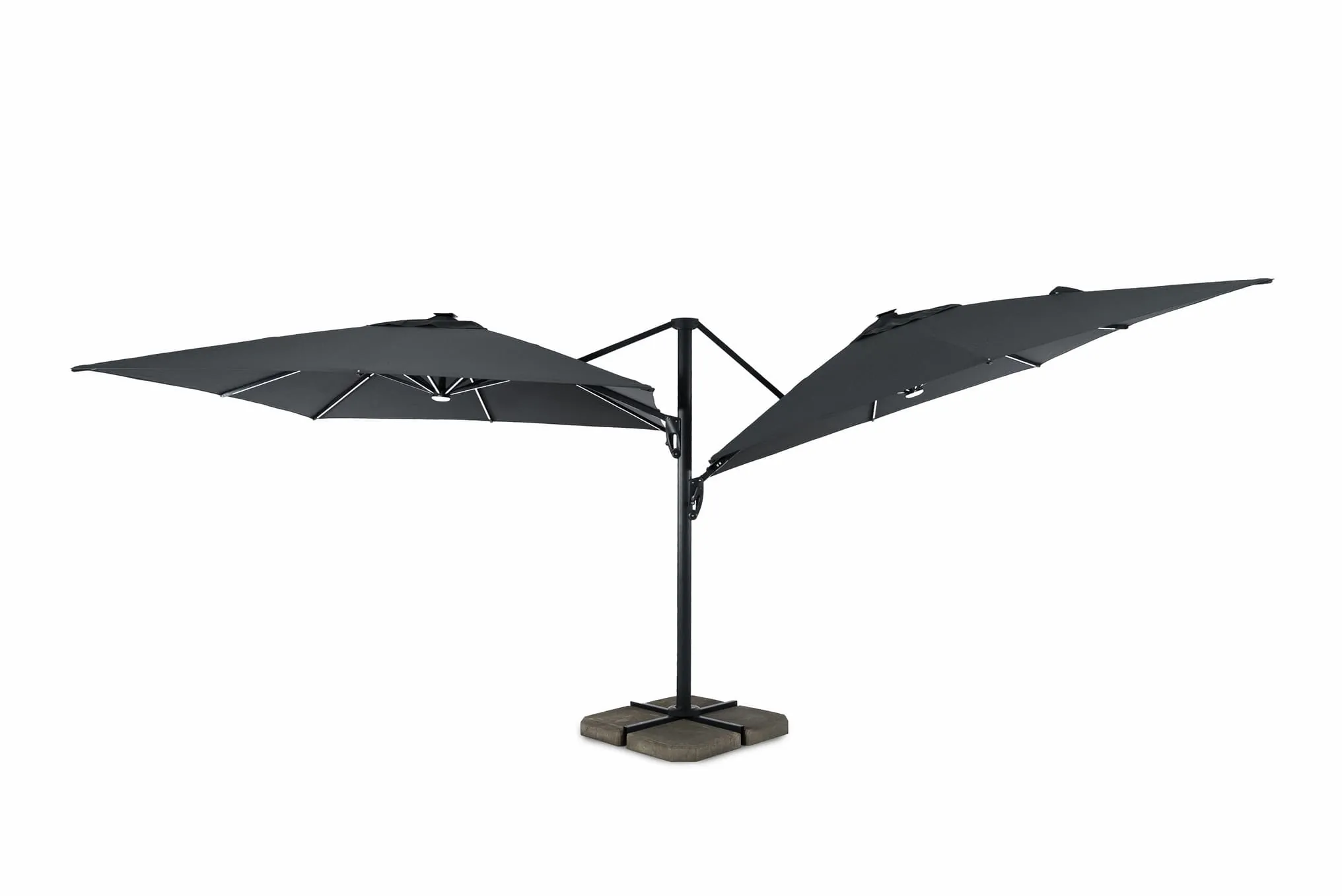 Aurinkovarjo duo terassille