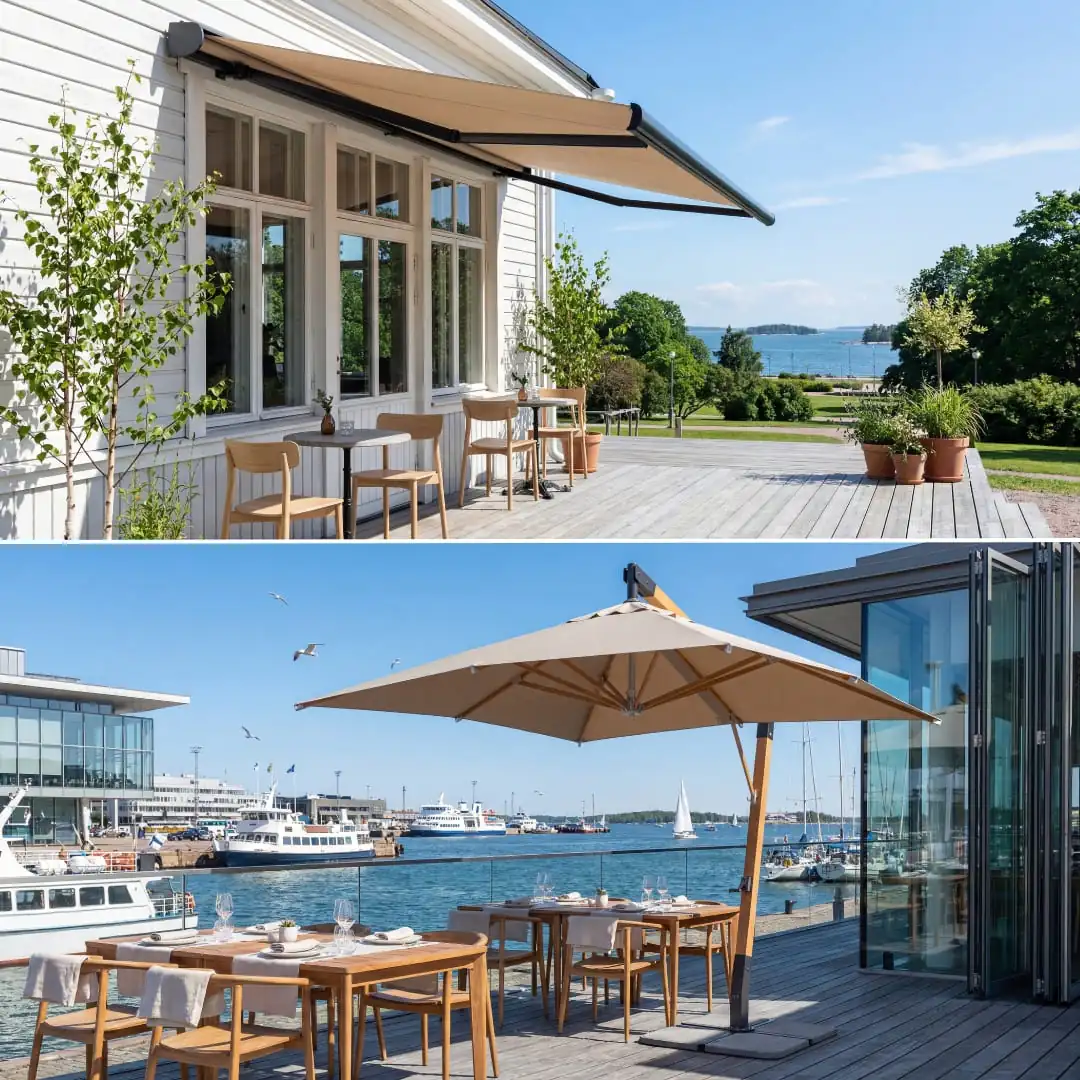 terassivarjo ja markiisi