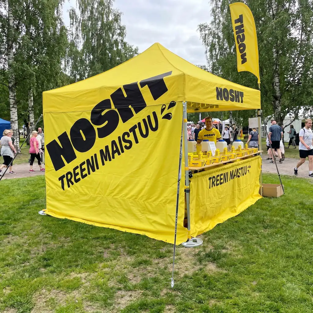 nosht pop up teltta painatus